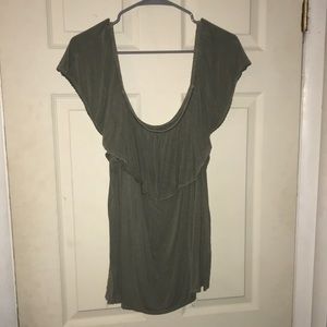 American Eagle Green Off-The-Shoulder Top